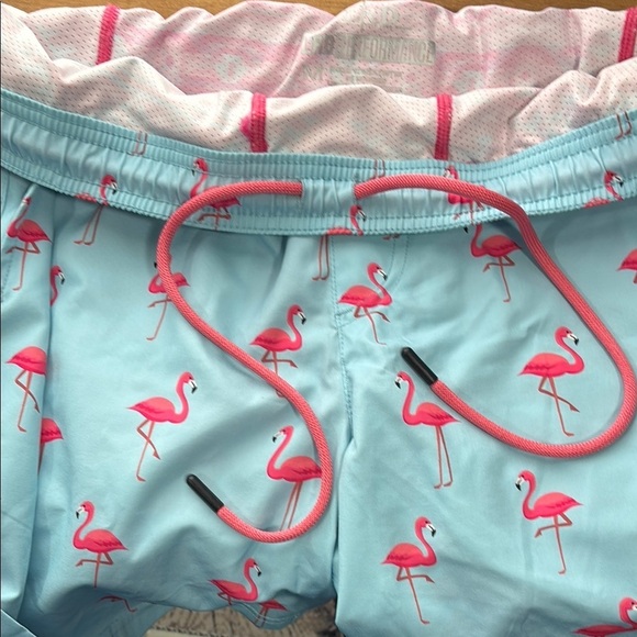 Flamingo Print Men's Swim Shorts - Picture 6 of 8